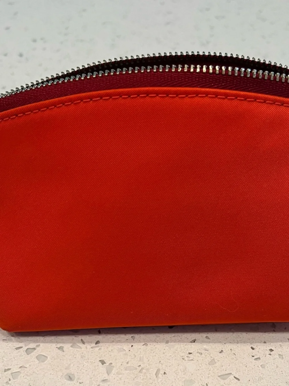 Dooney & Bourke Bright Orange Cosmetic Pouch with Leather Logo - Picture 2 of 6